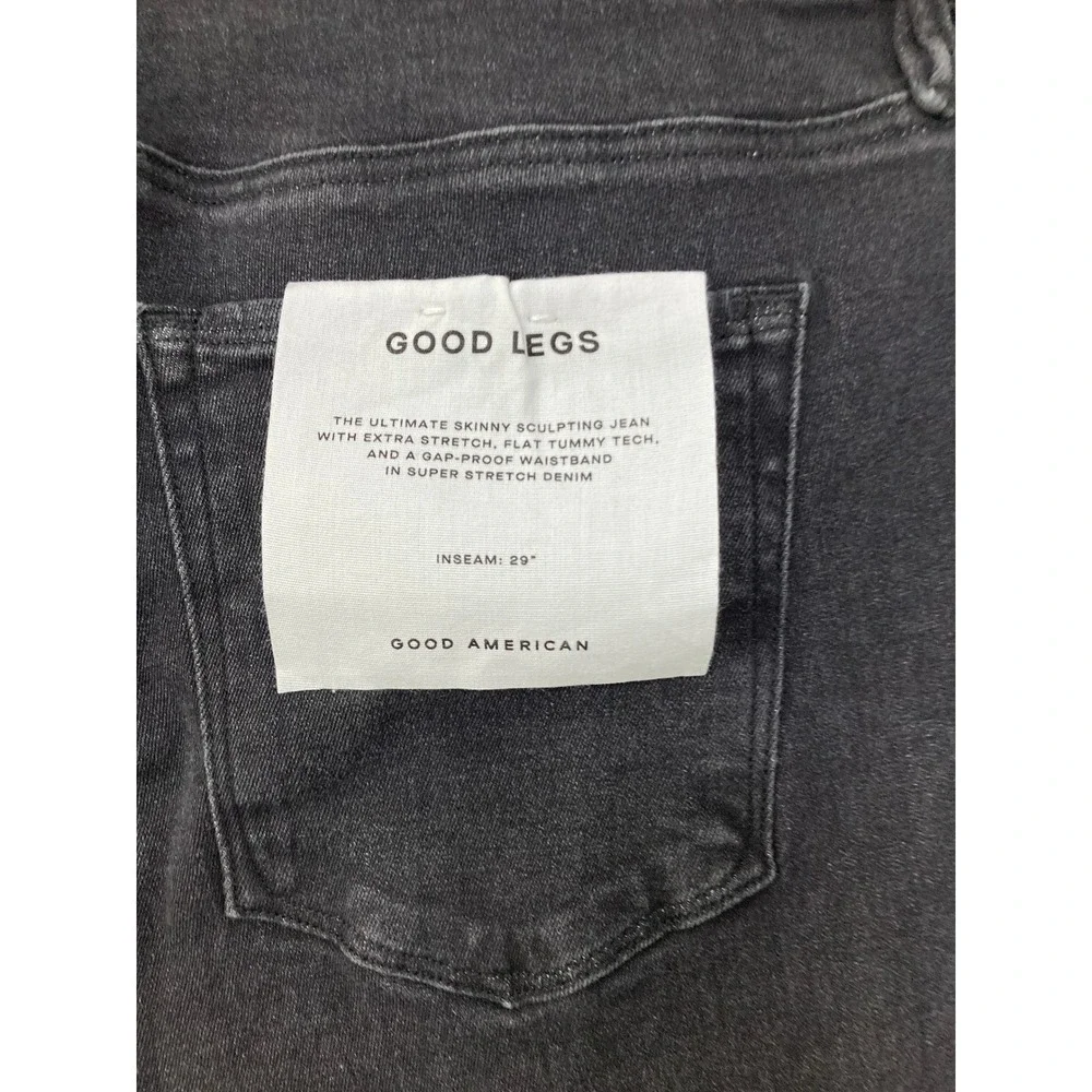 New Good American Good Legs Jeans size 18 Black Skinny High‎ Rise Raw Hem